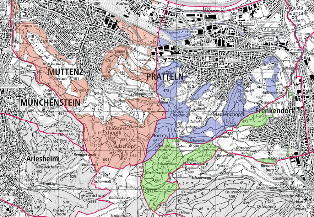 Waldungen im Einzugsgebiet vom Forstrevier Schauenburg